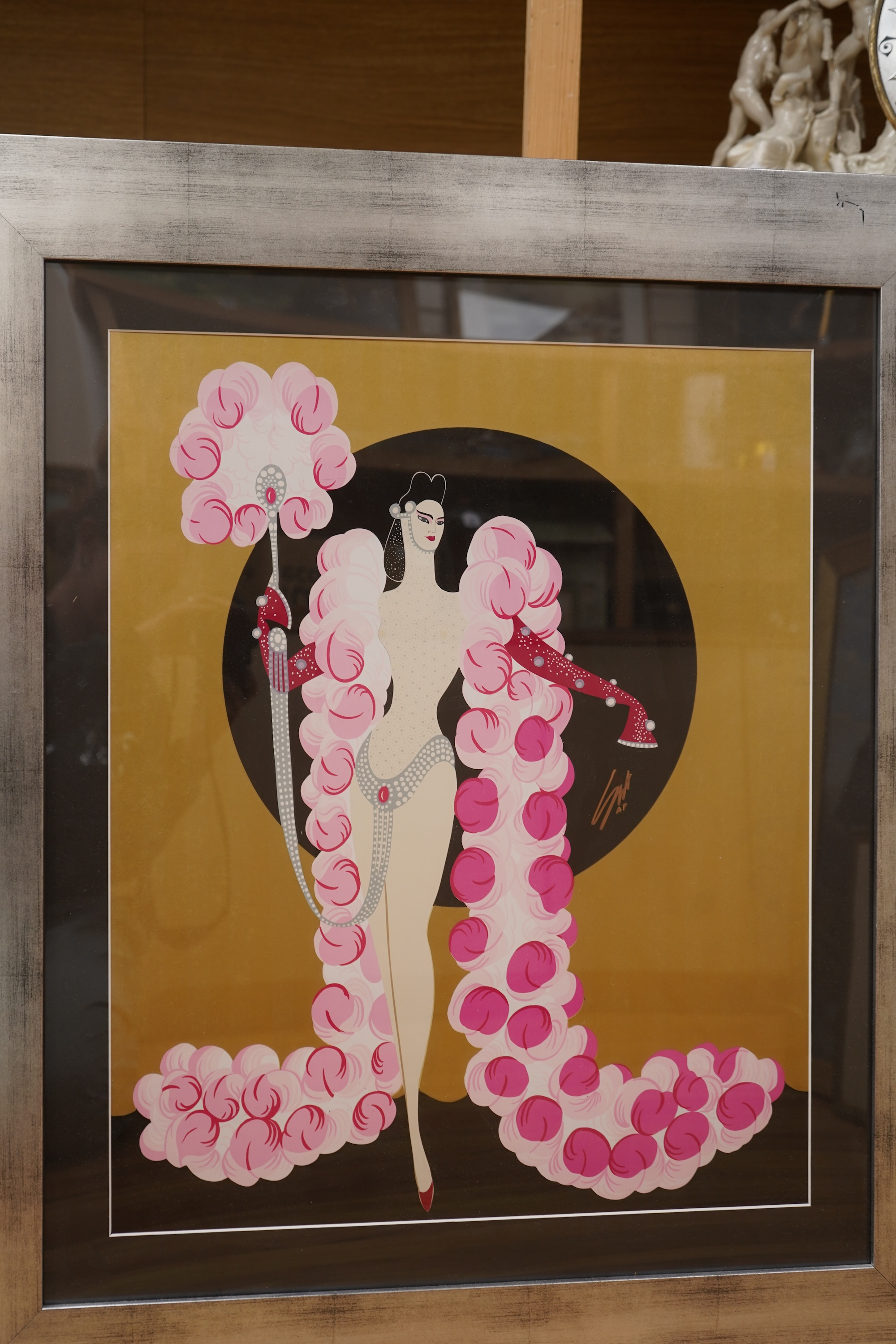 After Erté (Romain de Tirtoff, 1802-1990), ‘Romance’ and ‘La Traviata’, two offset lithographs, 58 x 47cm
